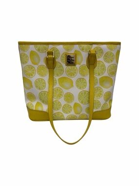 Dooney & Bourke Yellow/White Lemons Leather Handbag